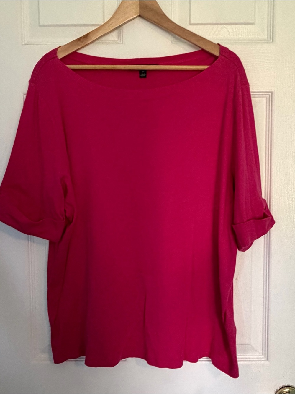 Ralph Lauren Classic Hot Pink  Boatneck 3/4 Sleeve Women's Top size 2x